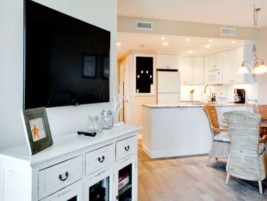 Flat screen TV in living space